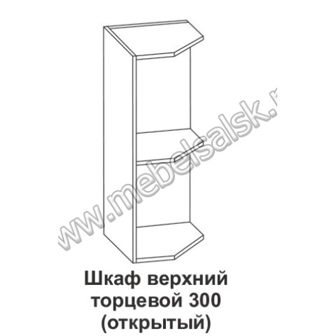 Шкаф верхний торцевой открытый Контемп ШВТО