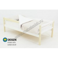 ДЕТСКАЯ ДЕРЕВЯННАЯ КРОВАТЬ-ТАХТА БЕЛЬМАРКО «SKOGEN БЕЖЕВО-БЕЛЫЙ»
