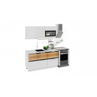 Готовый Набор для кухни длиной - 2100 мм ГН60_210_1 ФЭНТЕЗИ (Белый универс.)/(Вуд)