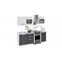 Готовый Набор для кухни длиной - 2100 мм ГН60_210_2 ГРАФИТ (Светлый)/(Темный)